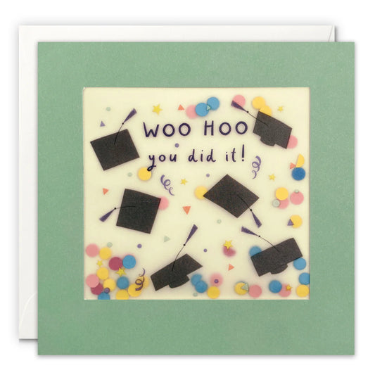 Woo Hoo Graduation Card with Paper Confetti