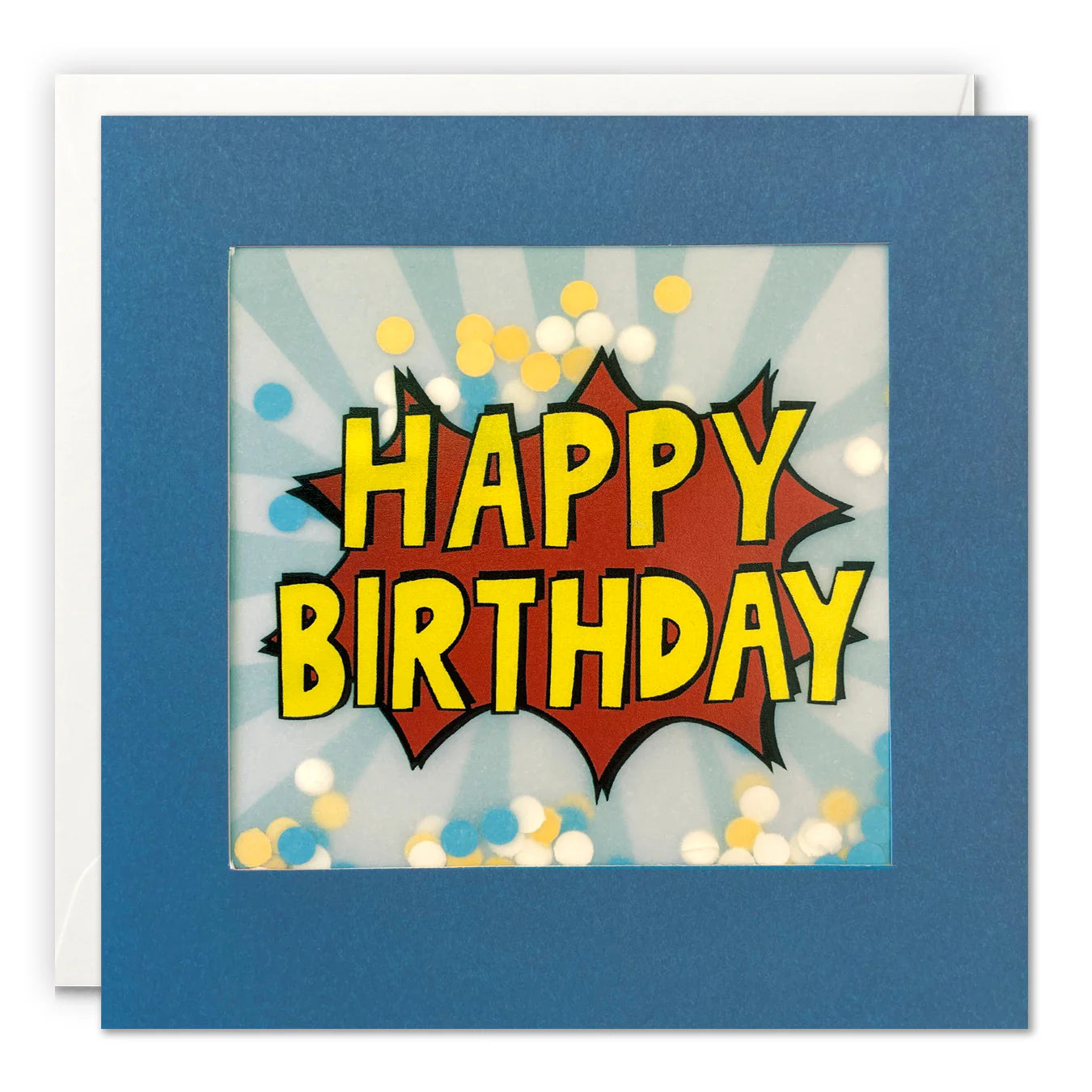 Happy Birthday Pop Art Card with Paper Confetti