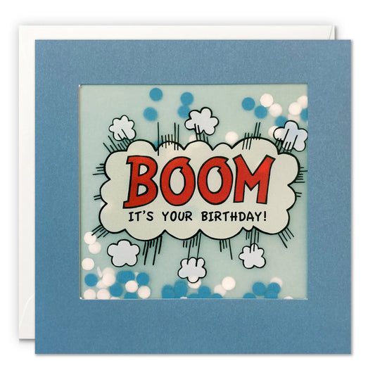 Boom Pop Art Birthday Card with Paper Confetti