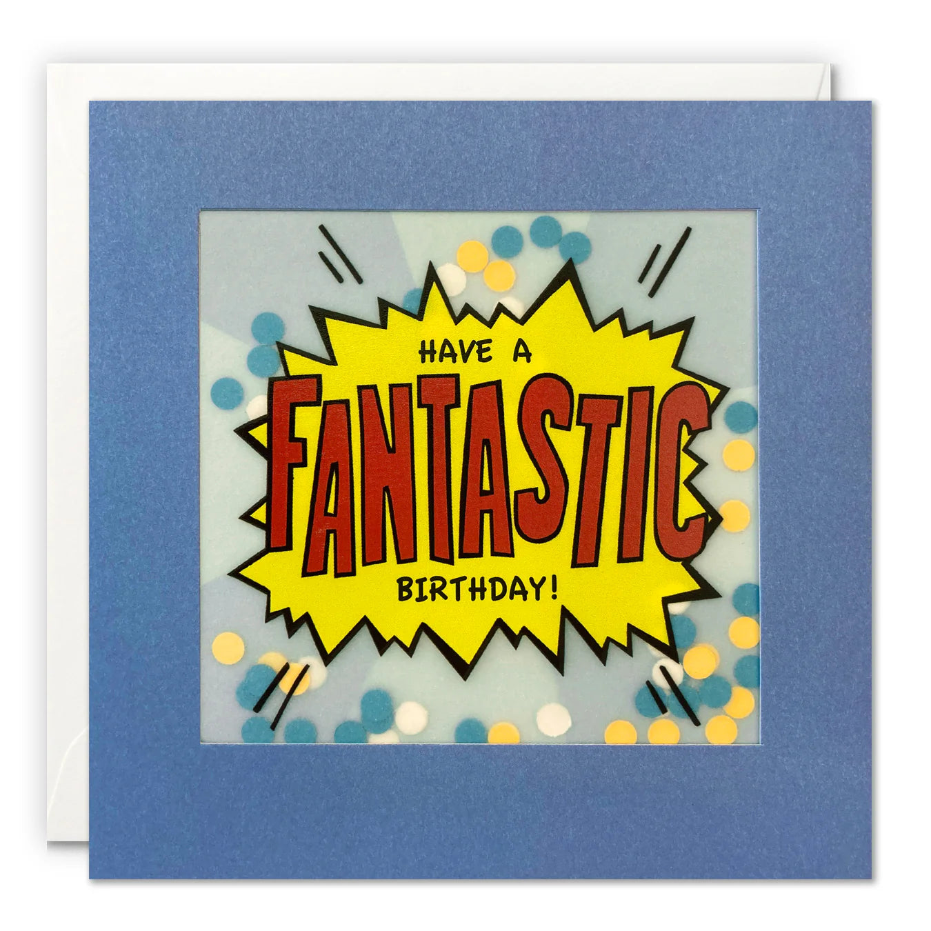 Fantastic Birthday Pop Art Card with Paper Confetti