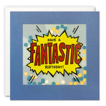 Fantastic Birthday Pop Art Card with Paper Confetti