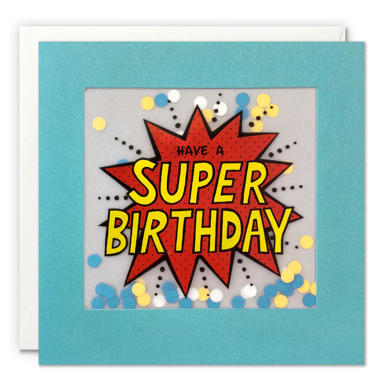 Super Birthday Pop Art Card with Paper Confetti