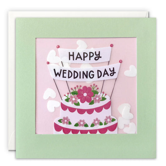 Happy Wedding Day Cake Card with Paper Confetti