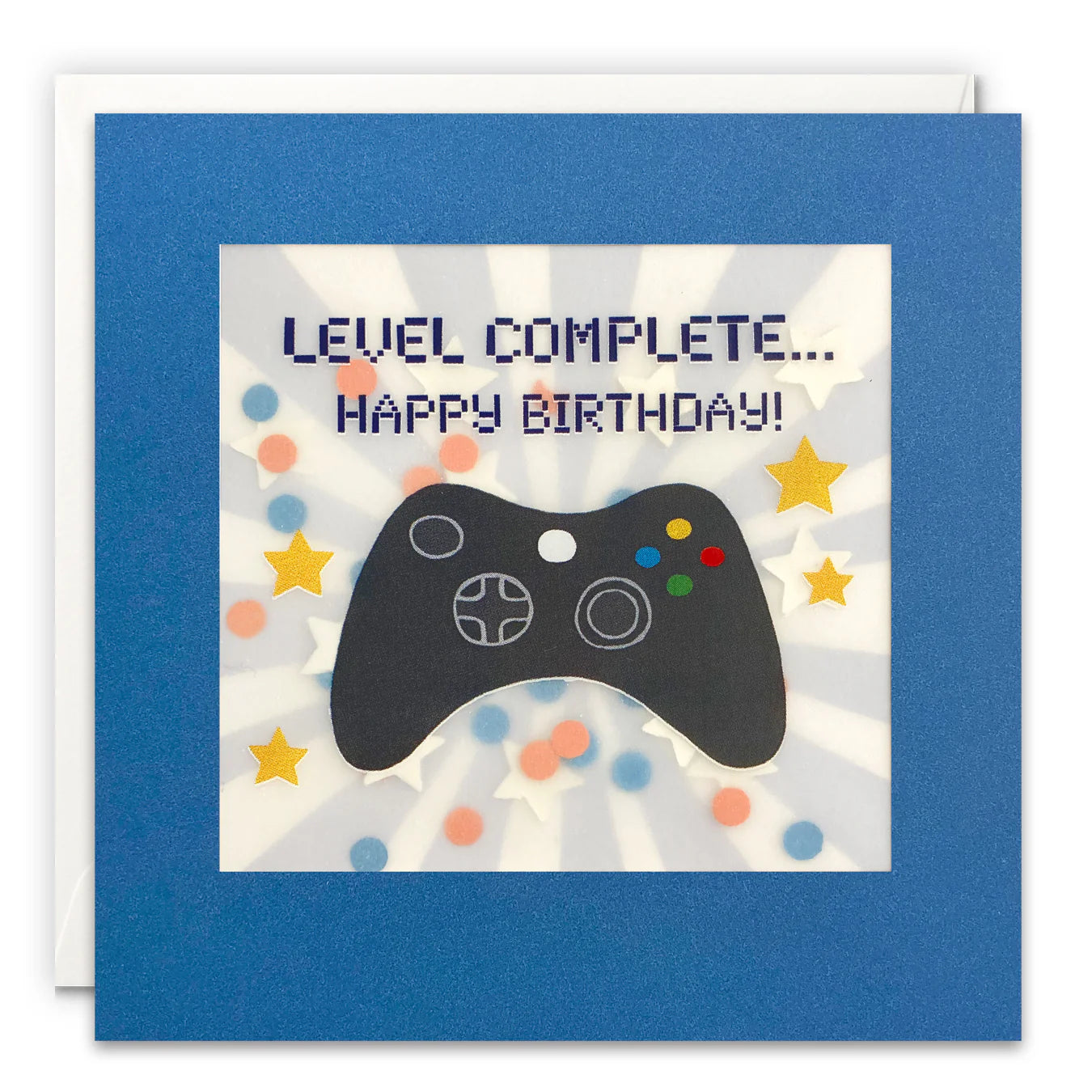 Level Complete Birthday Card with Paper Confetti