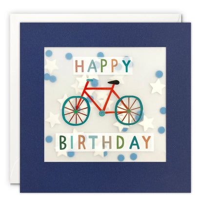 Red Bike Birthday Card with Paper Confetti