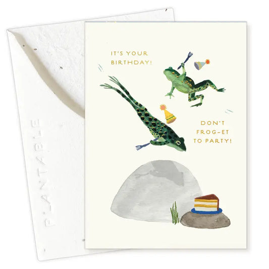 Party Frogs Sprout Mini Greeting Card