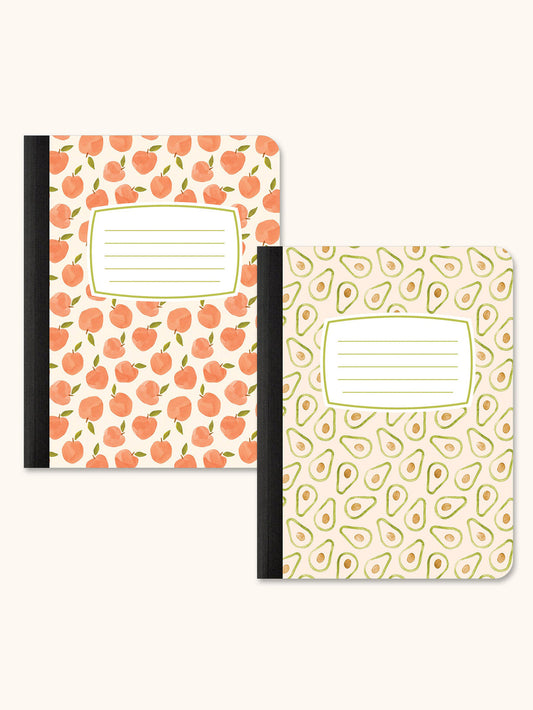 Peaches & Avocados Composition Book Duo