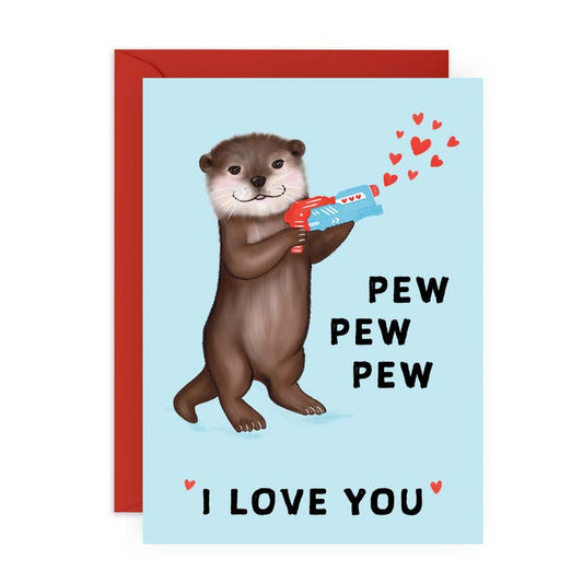 Pew Pew Pew Otter Cute Card