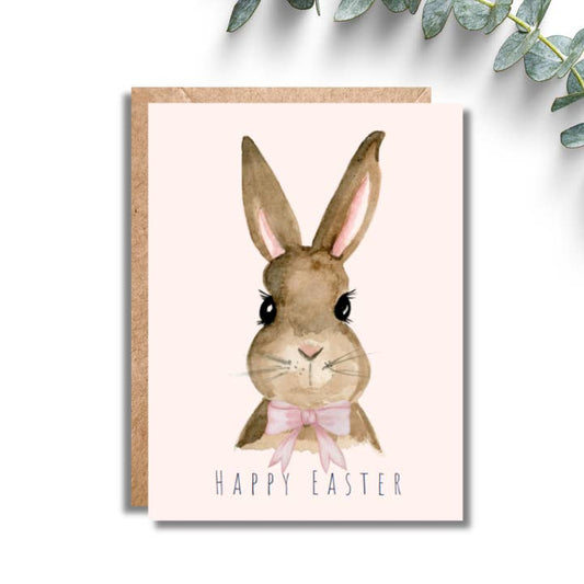 Pink Easter Bunny Card