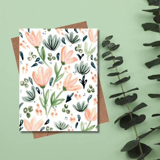 Pink Flowers Card