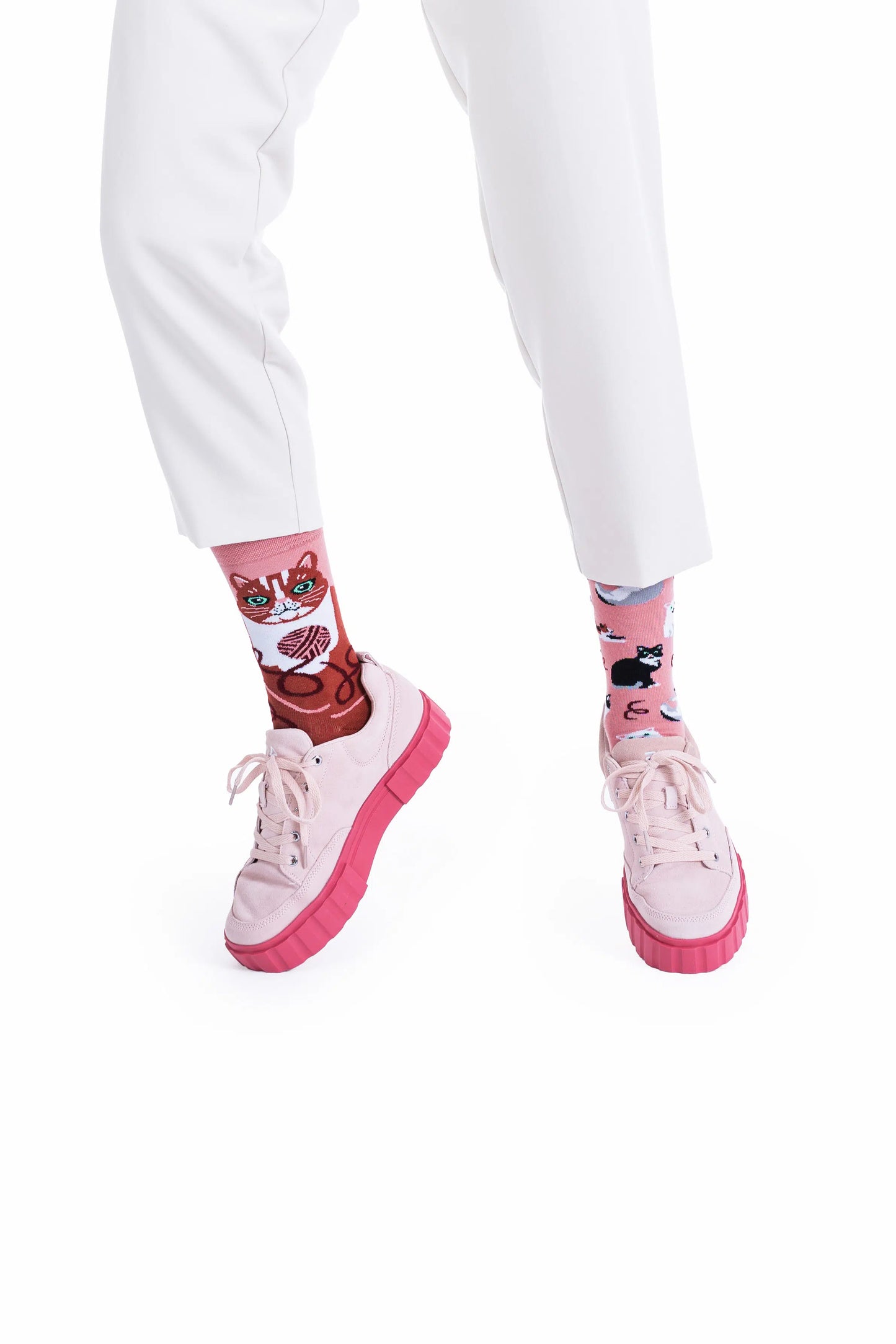 Playful Cat Crew Socks