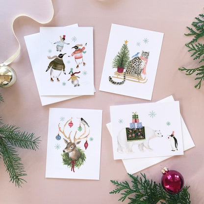 Polar Bear and Penguin Card