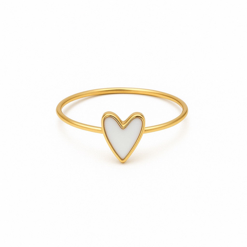 Resin Heart Ring Gold