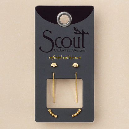Refined Stud Trio Venus Gold