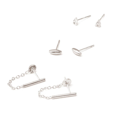 Refined Stud Trio Mars Silver