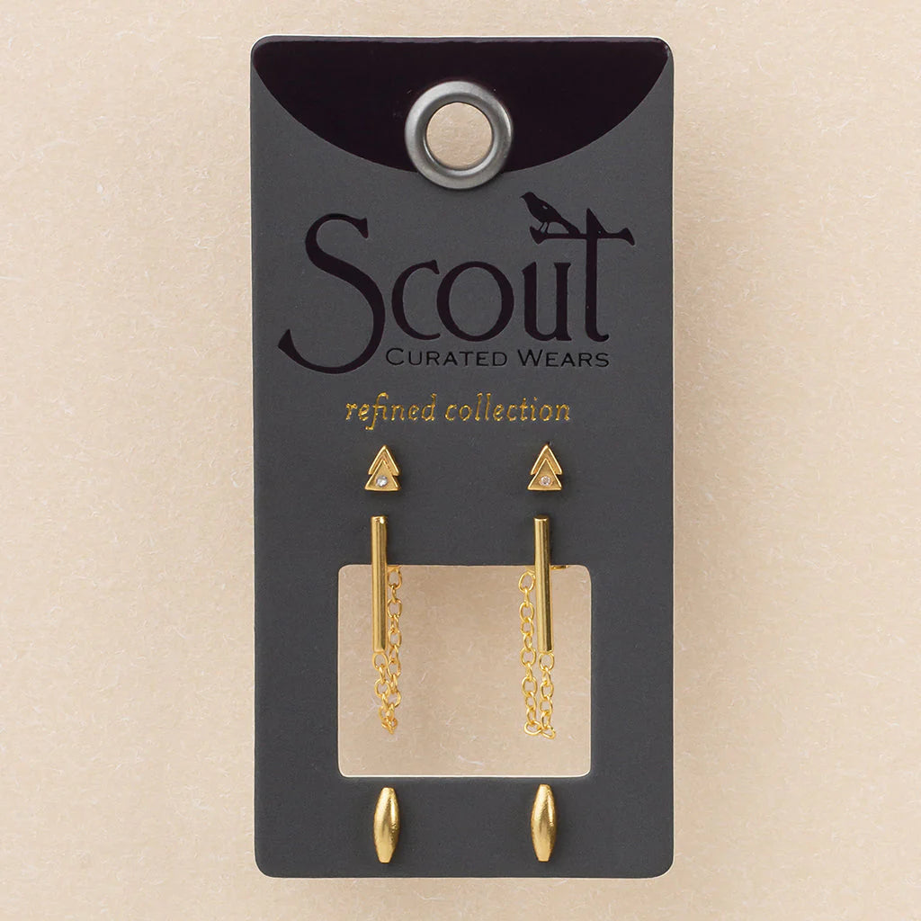 Refined Stud Trio Mars Gold