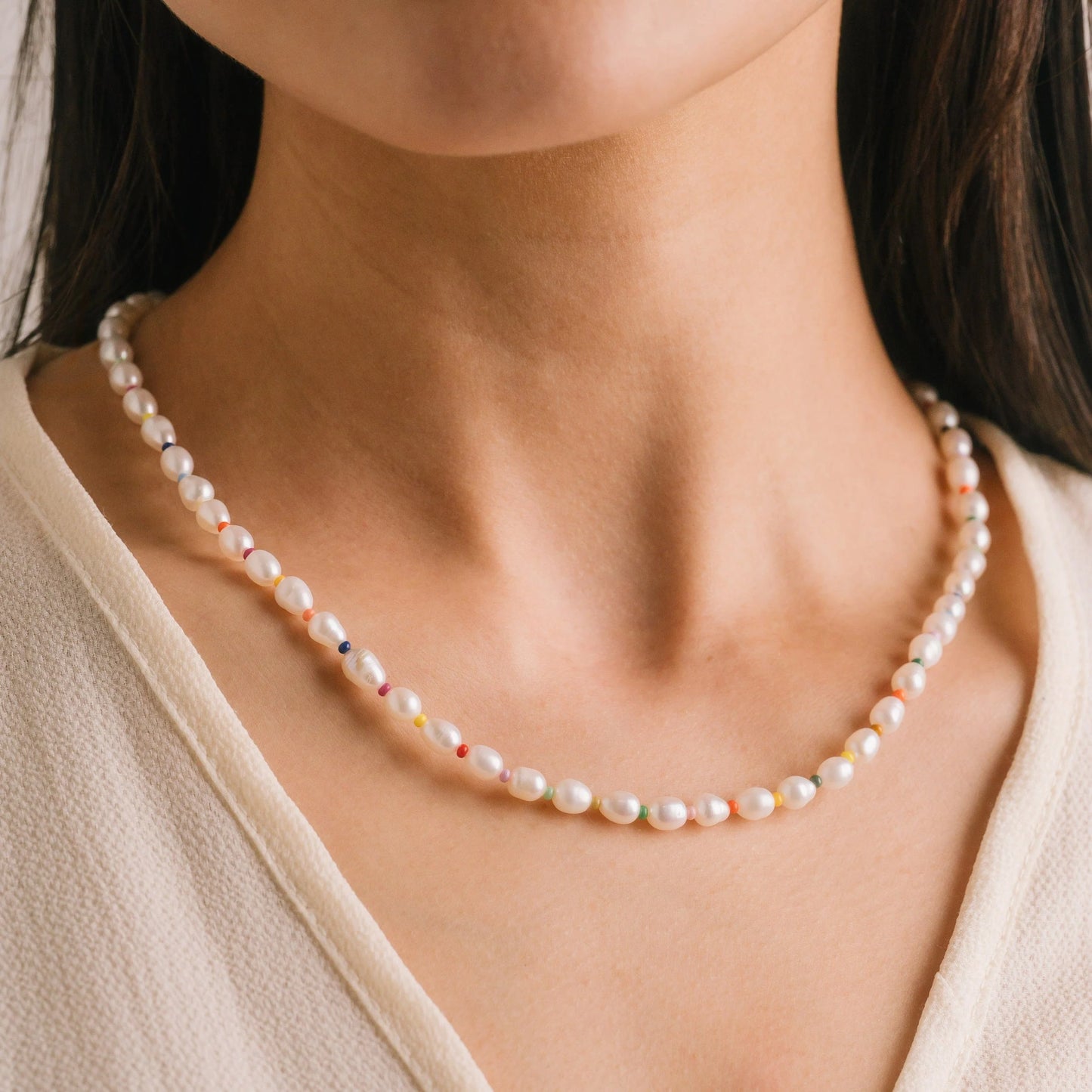 Rainbow Pearl Necklace Pearl
