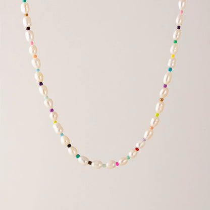 Rainbow Pearl Necklace Pearl