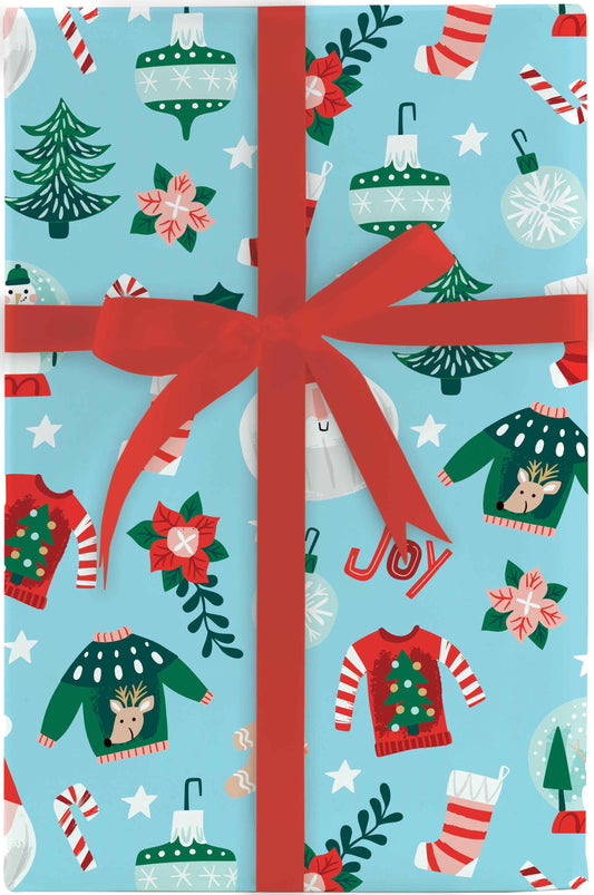 Retro Holidays Gift Roll Wrap