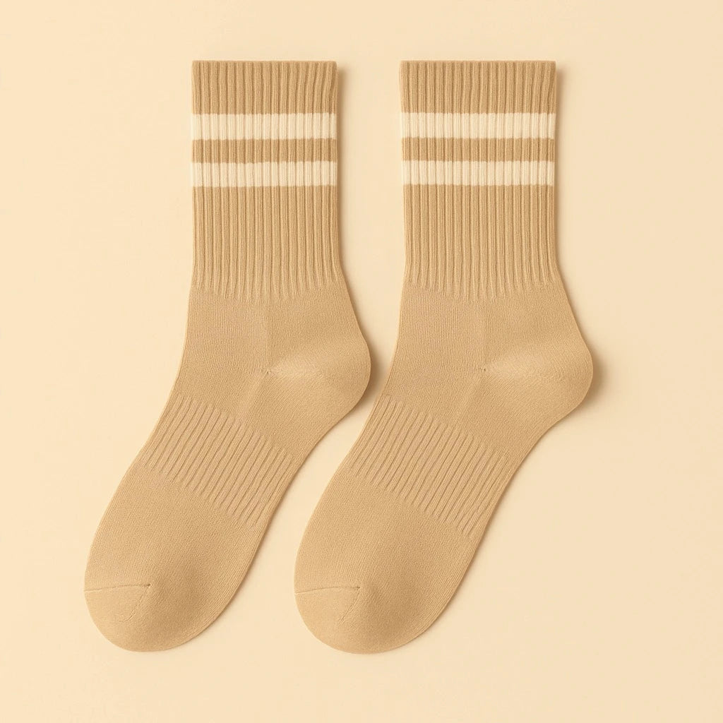 Bettega Classic Crew Socks with Stripe Detail (3 pack) Barista Palette