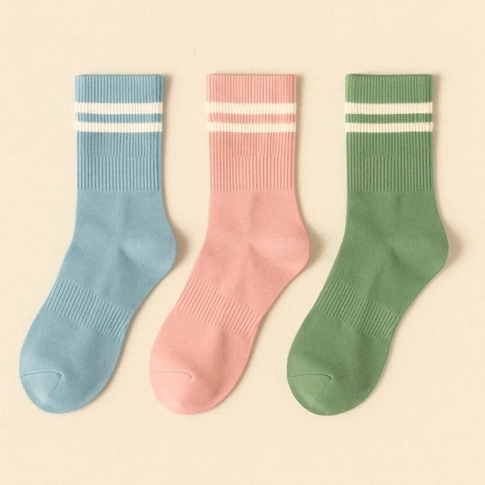 Bettega Classic Crew Socks with Stripe Detail (3 pack) Martina Palette
