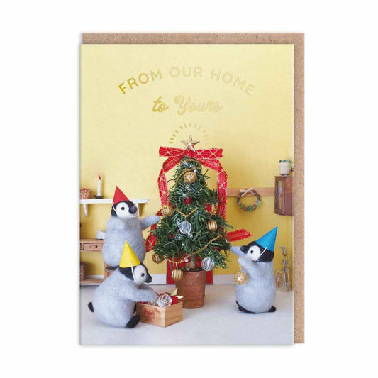 Our Home To Yours Penguins Christmas Card