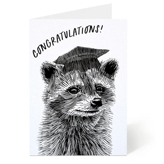 Graduation Raccoon Card