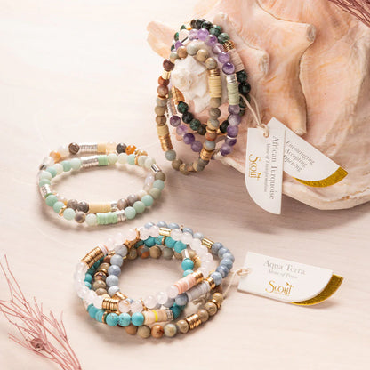 Intermix Stone Stacking Bracelet Blue Howlite