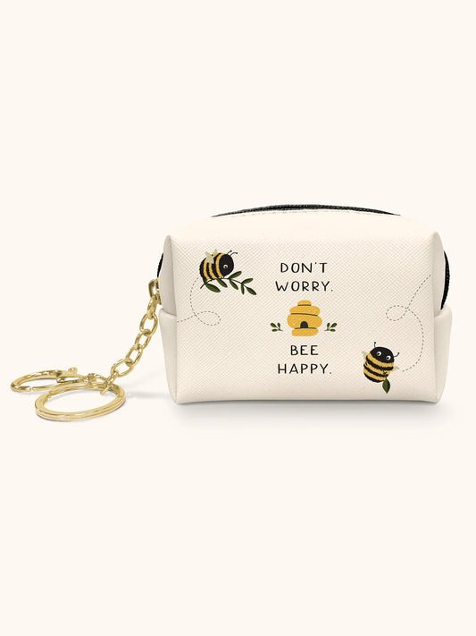 Don't Worry Bee Happy Keychain Pouch