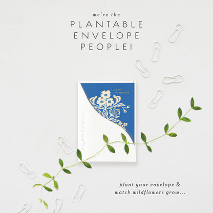 Blue Flower Bouquet Mini Greeting Card