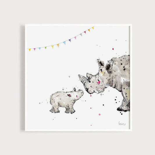 Rhino And Baby Card