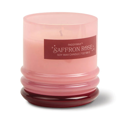 Stacked Candle Saffron Rose 7oz