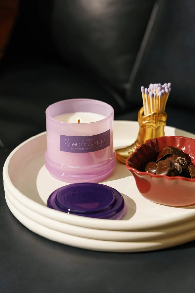 Stacked Candle Violet Vanilla 7oz
