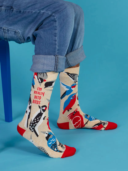 Men's Crew Socks Really Into Birds