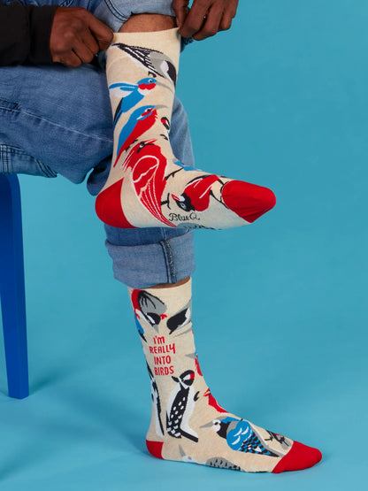 Men's Crew Socks Really Into Birds