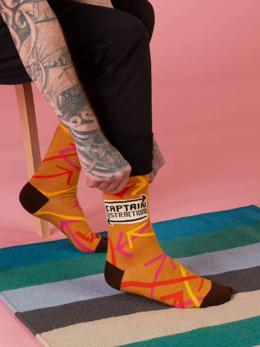 Men's Crew Socks Captain Distraction