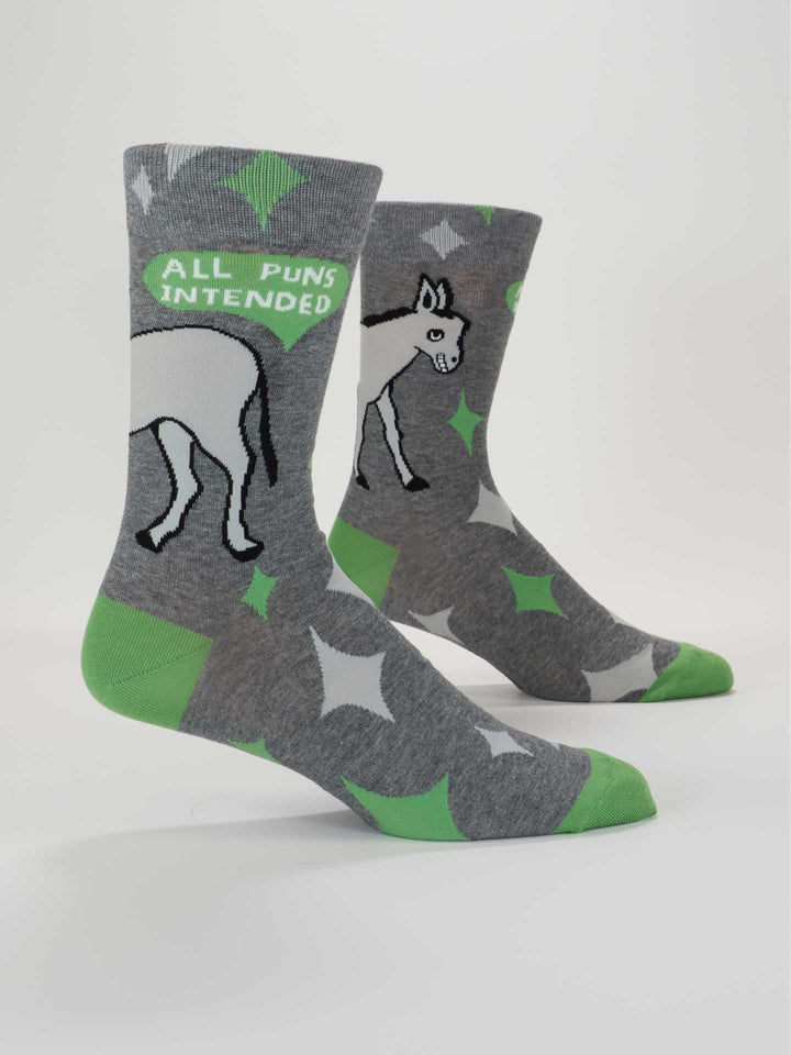 Men's Crew Socks All Puns Intended