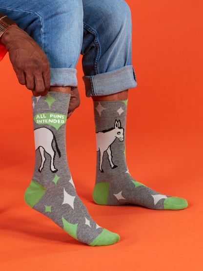 Men's Crew Socks All Puns Intended