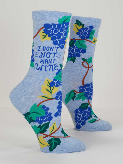 Women's Crew Socks Don't Not Want Wine