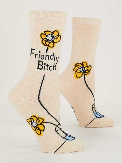Women's Crew Socks Friendly Bitch