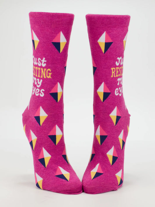 Women's Crew Socks Resting My Eyes
