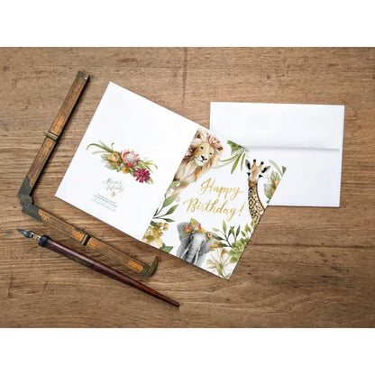 Safari Animal Birthday Greeting Card