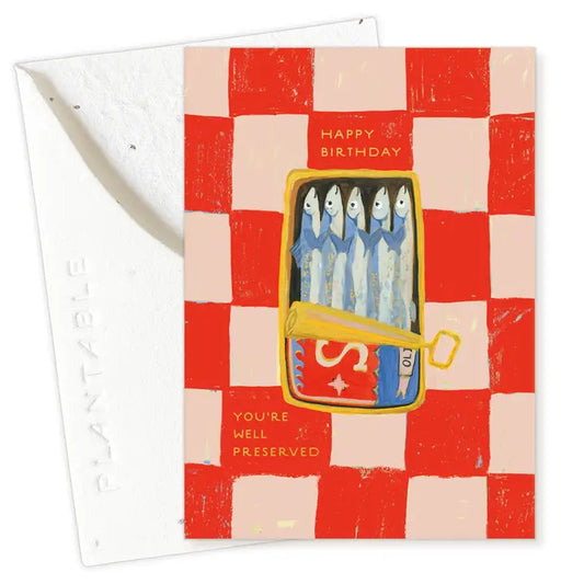 Sardines Sprout Mini Greeting Card