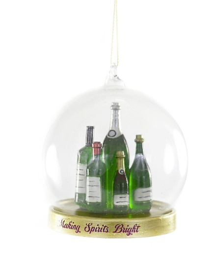 Making Spirits Bright Glass Globe Ornament