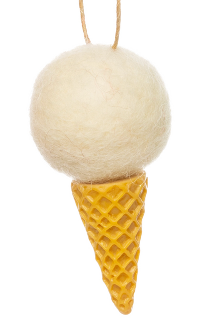 F38 - Mini Felt Ice Cream Cone Ornament