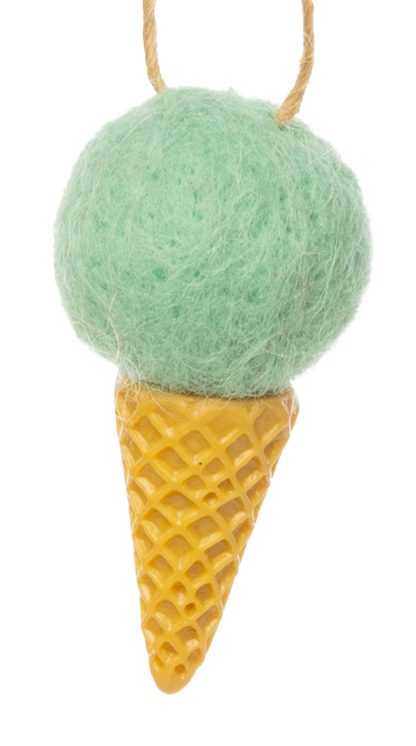 F38 - Mini Felt Ice Cream Cone Ornament