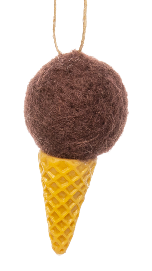 F38 - Mini Felt Ice Cream Cone Ornament