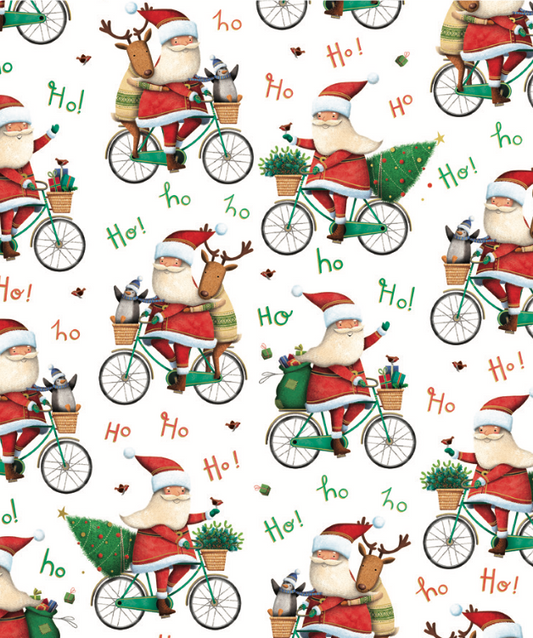 Santa Bicycle Roll Wrap