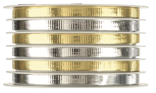 Multi Channels Thin Gold & Silver Ribbon