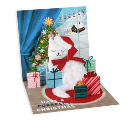 Pop-Up Santa Cat Card